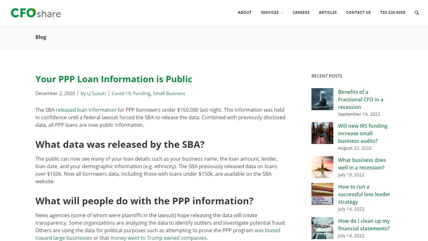 Your PPP Loan Information is Public - CFOShare